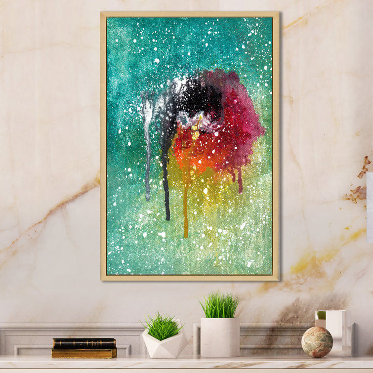 Grunge Abstract Paint Splash Picture Frame Print On Canvas